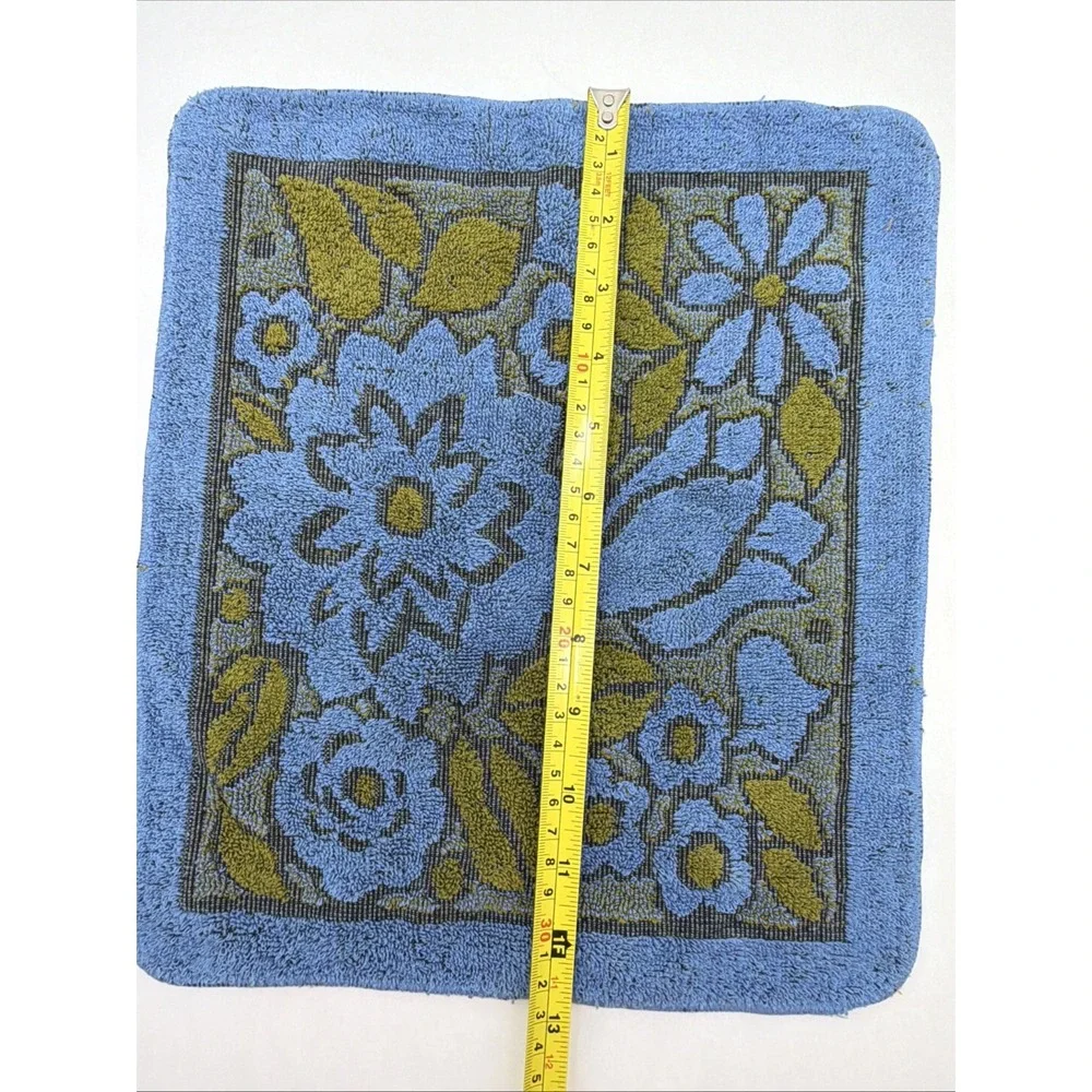 vintage Callaway washcloth blue green floral MCM